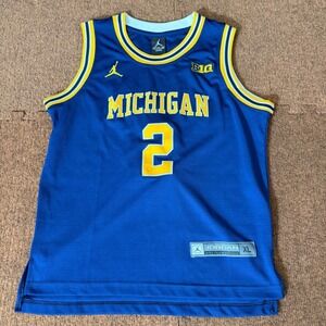 A+ fit Jordan Michigan Wolverines Jordan Poole #2 Basketball Jersey Kids Blue XL